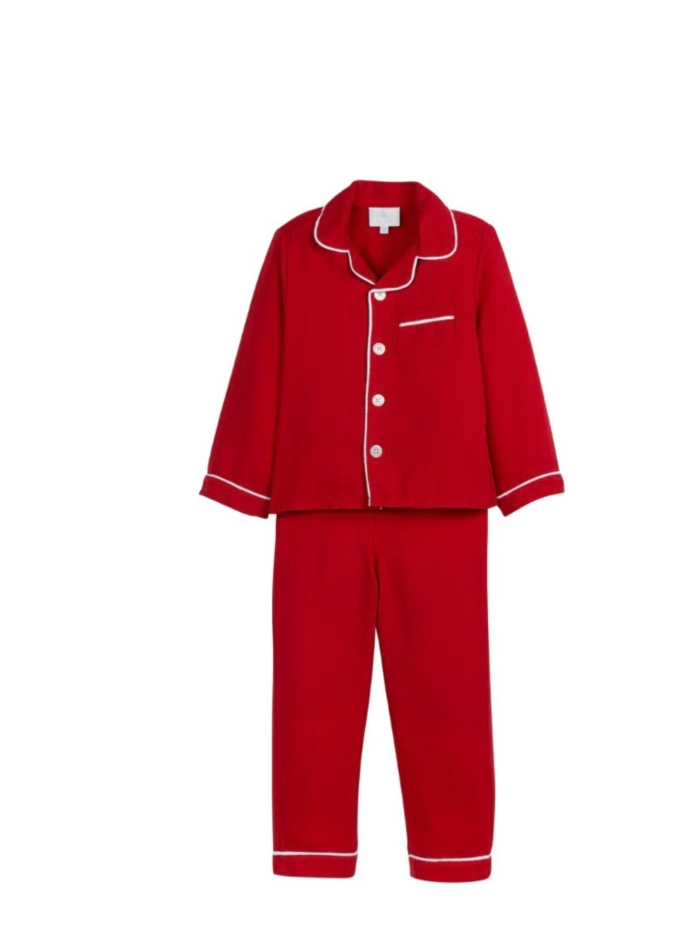 Little English Classic Flannel Pajama Set - Red, 7